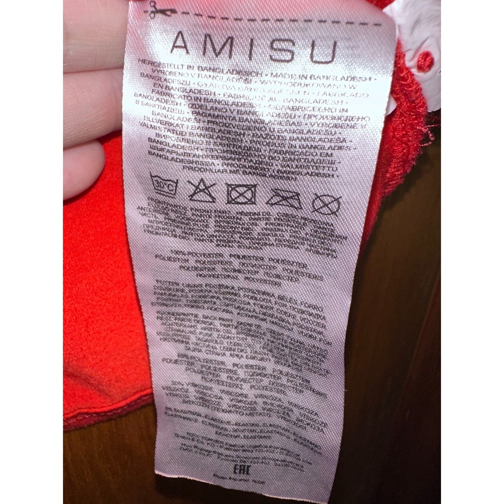 Amisu Red Lace Crochet‎ Halter Tank Top Size Small - Picture 7 of 8